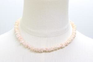 Vtg Shell Chips Choker Necklace Blush Pink Mermaidcore Sirencore 1970s Surfer